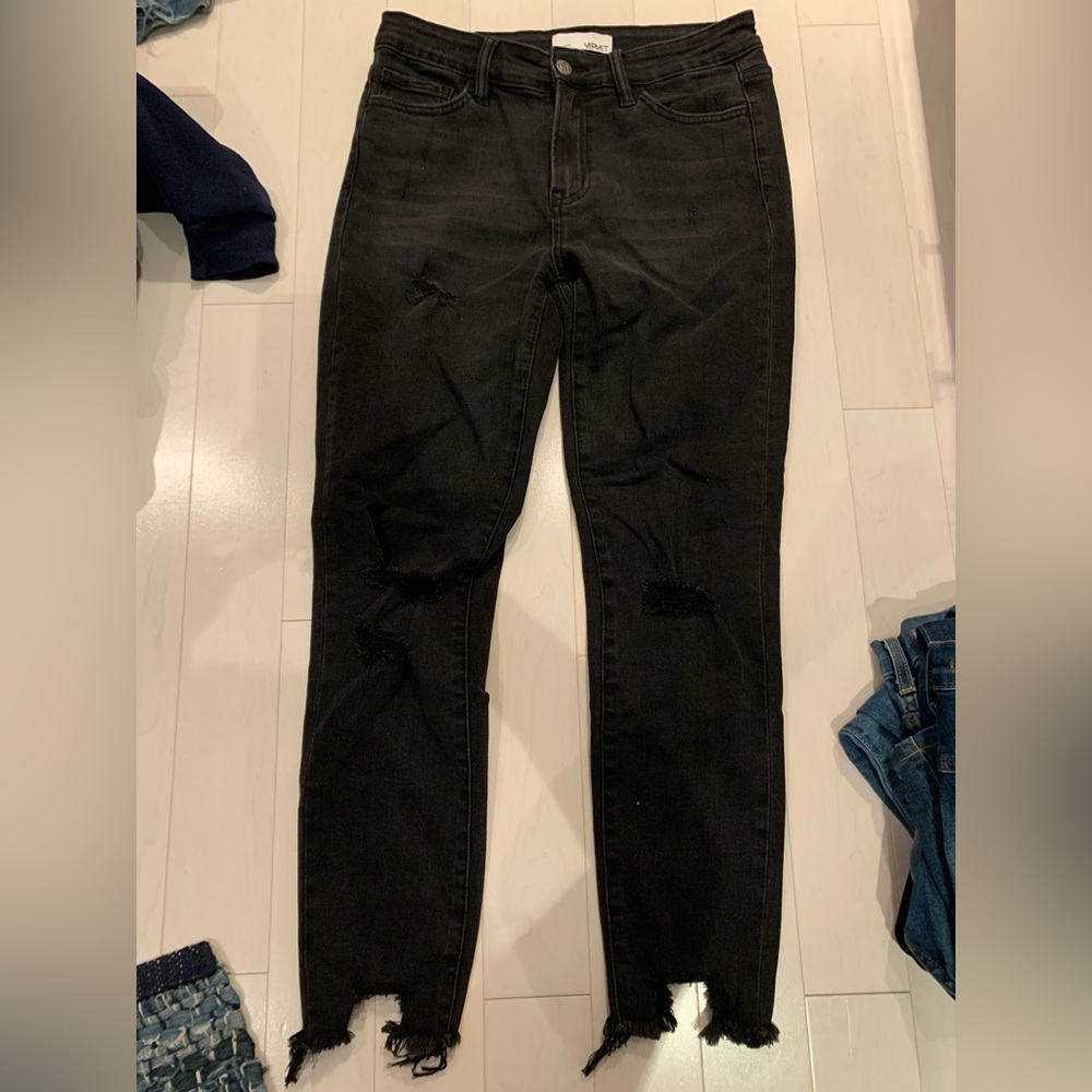 Grey black jeans
